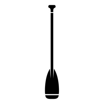 Black silhouette of a paddle with a T-shaped handle on a white background