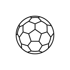 Fototapeta premium Classic black and white line art illustration of a soccer ball on a white background