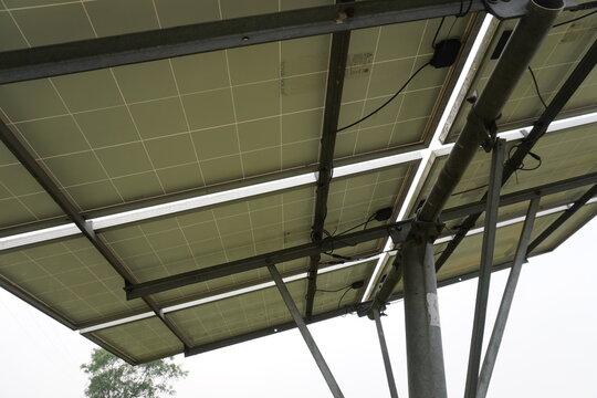 Underside View of Solar Panel Installation
