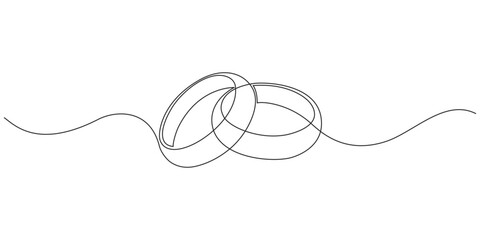 Obraz premium Wedding ring line art vector illustration