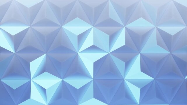 Abstract light blue geometric pattern background featuring repeating triangular shapes soft shadows. Elegant modern texture for corporate technology creative design projects.