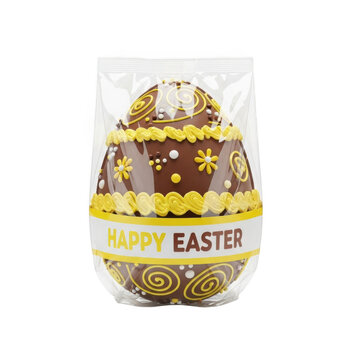 Chocolate easter egg in packaging isolated on transparent background