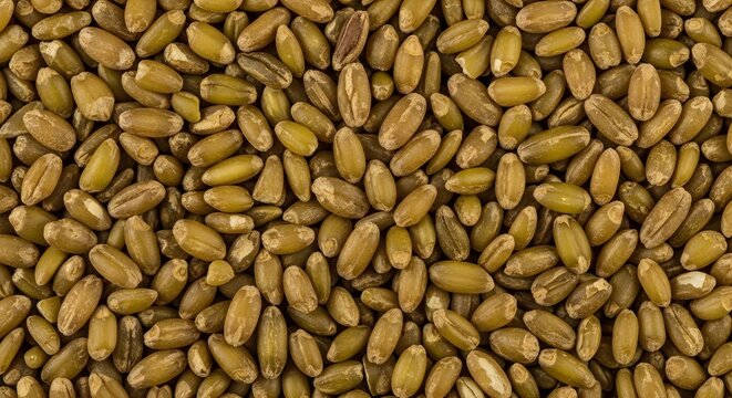 Close-up Background of Organic Raw Freekeh Green Wheat Grains