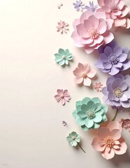 Pastel Paper Flowers - A Delicate Floral Arrangement.
