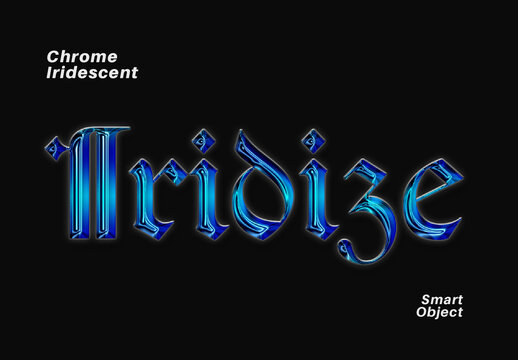 Metal Gothic Chrome Iridescent Text Effect
