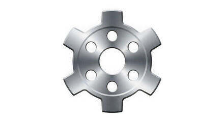 Fototapeta premium Stylish metallic gear wheel symbol with intricate design isolated on transparent background