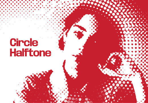 Red Pop Art Circle Halftone Photo Effect