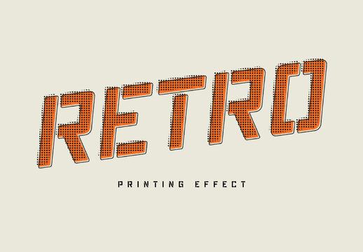 Retro Printing Halftone Text Effect