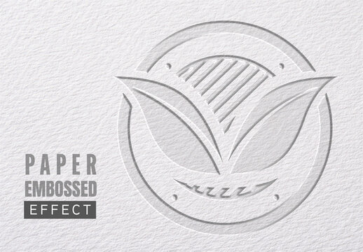 Paper Embossed Logo Effect Mockup