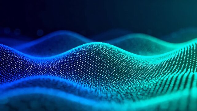 Abstract wave of glowing dots