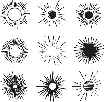 Hand Drawn Brush Stroke Set, Abstract Ink Scribbles and Doodle Lines Collection, Black Marker and Paint Strokes Isolated on White Background.