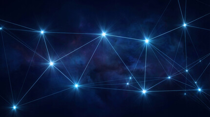 Fototapeta premium A stunning visual representation of interconnected nodes and lines in a dark blue background