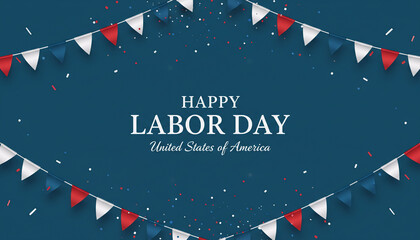 Fototapeta premium Labor Day, Happy Labor Day, Patriotic Background, USA Holiday, Blue Banner