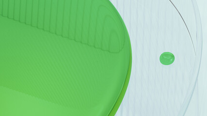 green liquid droplet macro science 3d illustration