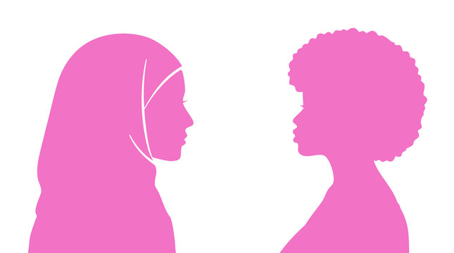 Population and society with different people. Women Communication crowd of families and multiethnic people and different cultures.Sociology.Crowding and density of people.Silhouette profile