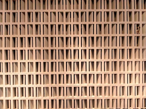White Geometric Breeze Block Wall Pattern Minimalist Architectural Texture Background
