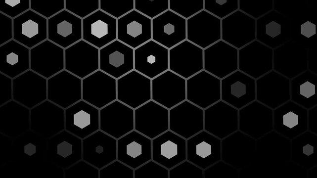 Neon hexagon honeycomb pattern background animation