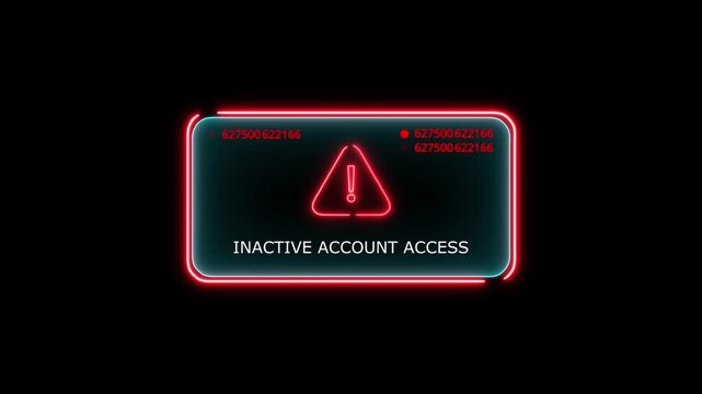 inactive account access computer hacking warning, message hacked alert warning hacked alert blackmailing virus, countdown until deletion computer security alert on black.4k 