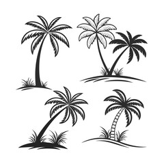 Obraz premium vector illustration of palm trees