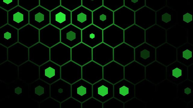 Neon hexagon honeycomb pattern background animation
