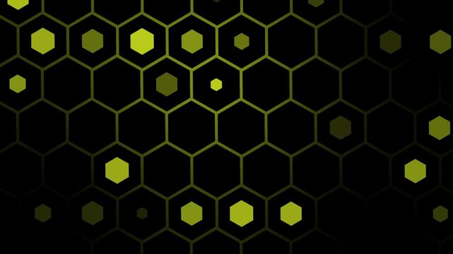 Neon hexagon honeycomb pattern background animation