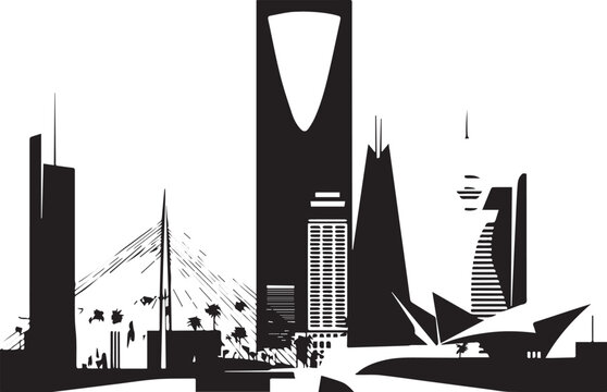 Riyadh Skyline Silhouette - Capital City Landmark Icon