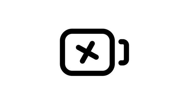 Black delete icon, cancel symbol, close button, simple vector graphics animated icon