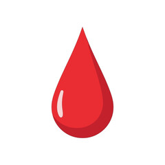 Fototapeta premium Red Blood or Oil Drop Vector Illustration Isolated on White Background