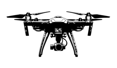 Modern quadcopter drone detailed vector illustration © MD