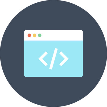 web coding flat web icon concept