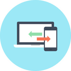 Fototapeta premium data exchange flat web icon concept