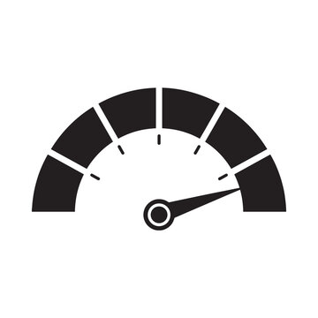 Simple gauge icon displaying a moderate level in black and white
