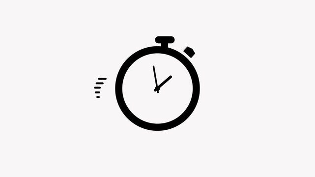 Stopwatch timer icon with speed lines indicating fast motion  symbol for racing and time measurement