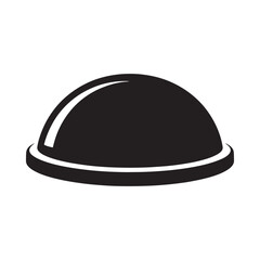 Fototapeta premium Simple black and white illustration of a bowler hat on a white background