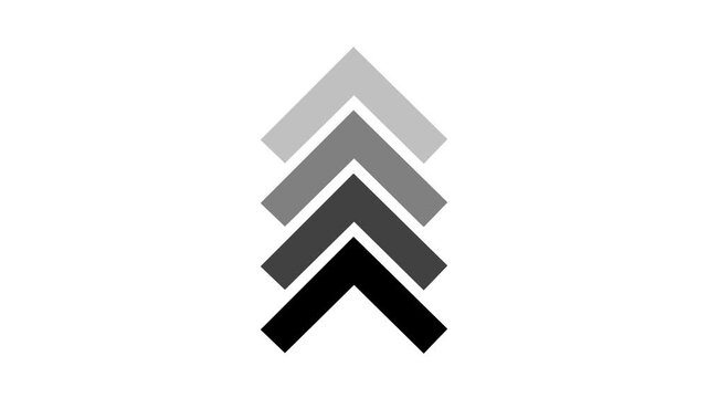 Up arrow animation on white background. direction arrow icon motion.4k video