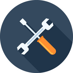 settings flat web icon concept