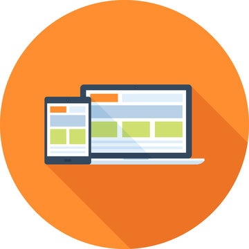 adaptive web design flat web icon concept
