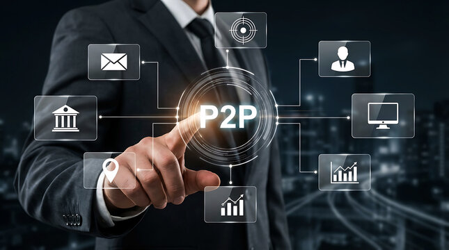 Peer To Peer P2P Digital Payment Network And Blockchain Finance