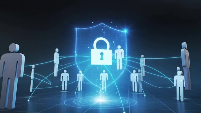 Digital Cybersecurity Shield Protecting Network Data and Secure Communication