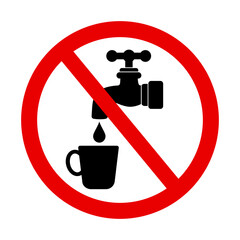 znak zakazujący picia wody z kranu © robert6666