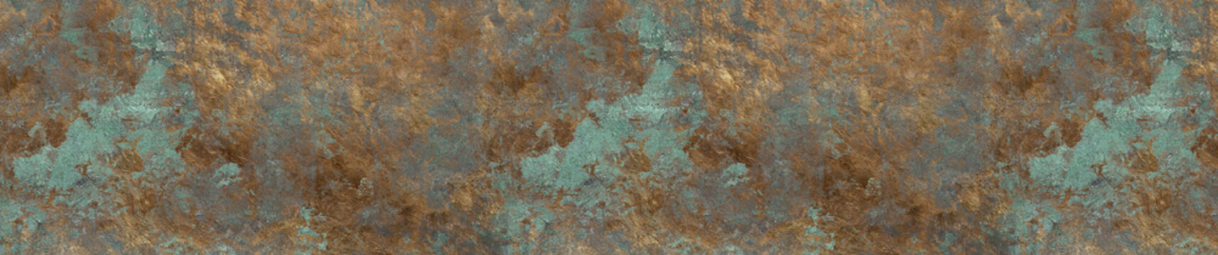 Industrial Oxidized Copper Texture with Green Patina and Rusty Bronze Metallic Surface