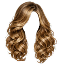 Naklejka premium PNG Luxurious wavy brown hair