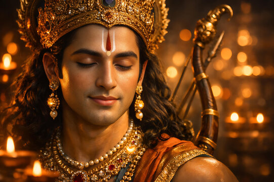 Lord Shri Ram portraits for Ram Navami, Diwali, Dussehra, Vijayadashami, Ramlila, Deepotsav Ayodhya, Ram janmotsav, Festival Marketing, Greeting Cards, Social Media