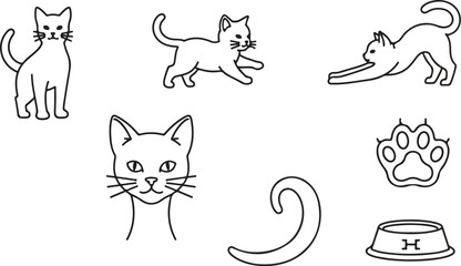 Naklejka premium Minimal Black Icon Collection Vector Illustration