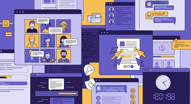 Online communication and collaboration platforms for virtual meetings and social networking