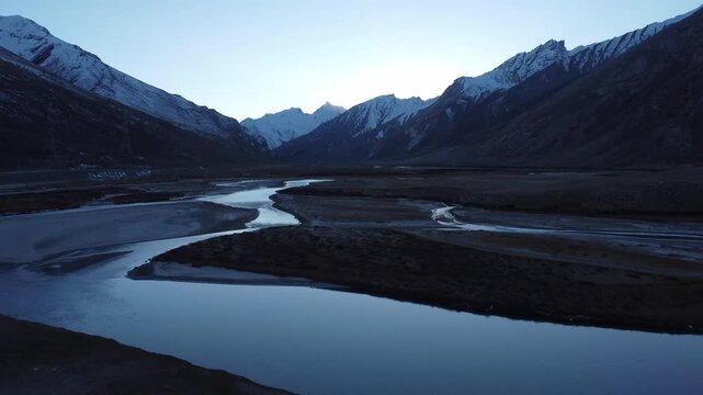 Drone shots in Zanskar, Sunset time