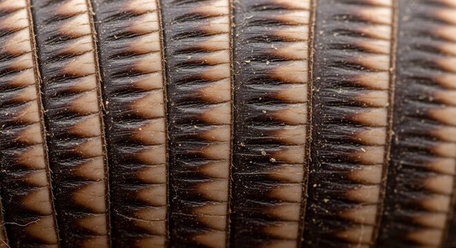 Close up macro shot of an armadillos armored shell texture.