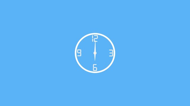 Digital clock icon animated. Clock icon with moving arrows ,rooted 12 hour in the circle on background