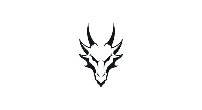 Black dragon head logo symbol.