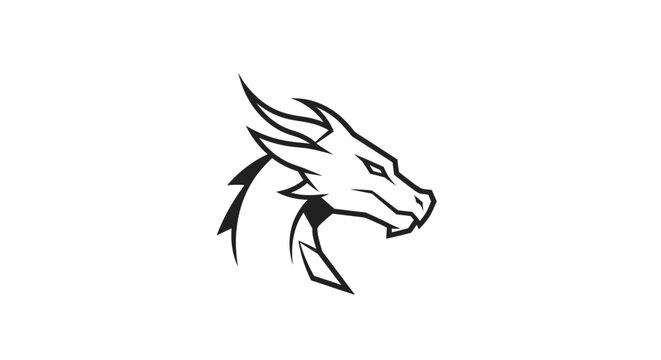 Black dragon head profile view.